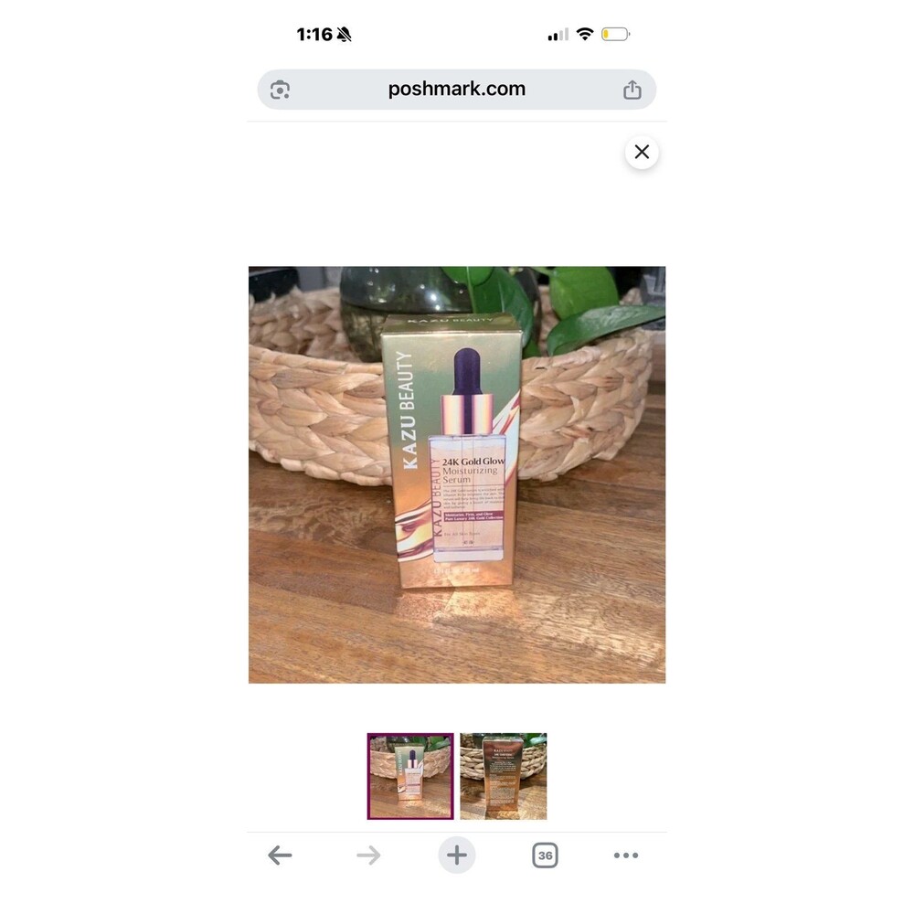 Kazu beauty 24k gold glow moisturizing serum 1.01 fl oz sealed new in box